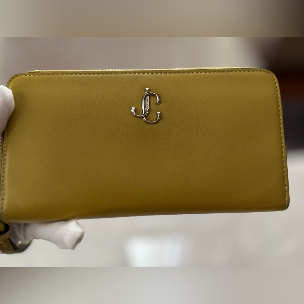 Jimmy Choo Chic Mustard Yellow Zippy Wallet